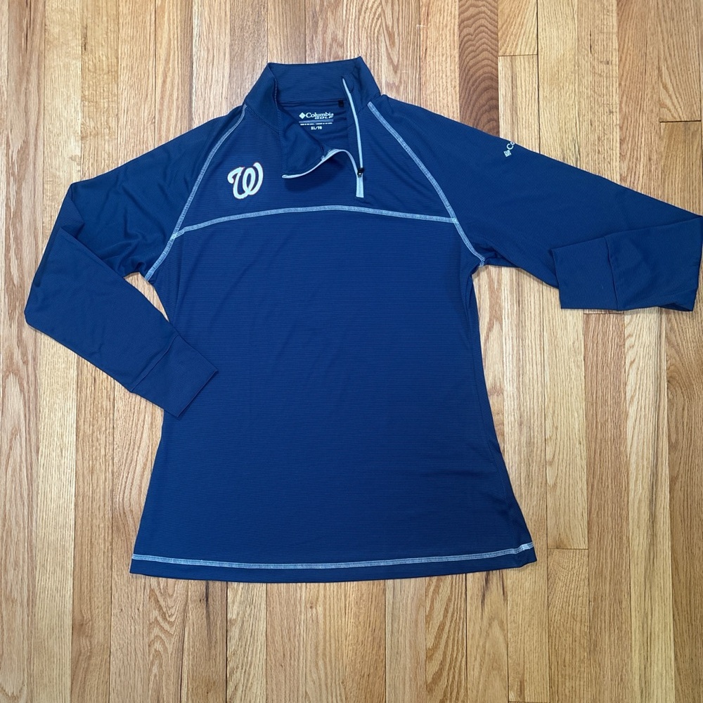 Columbia Golf Women’s MLB Washington Nationals 1/4 Zip Pullover Blue XL